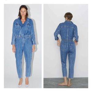 Zara 80’s jumpsuit in Arizona Blue size Large